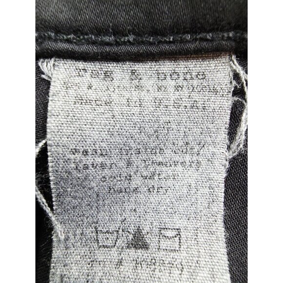 Rag Bone Size 28X32 Womens Black Plush Legging Embroidered Pocket Logo Jeans USA - Picture 13 of 13